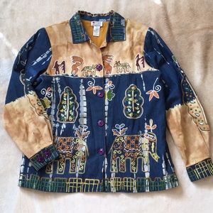 Vintage Style Decor Art Denim Jacket by Spirit